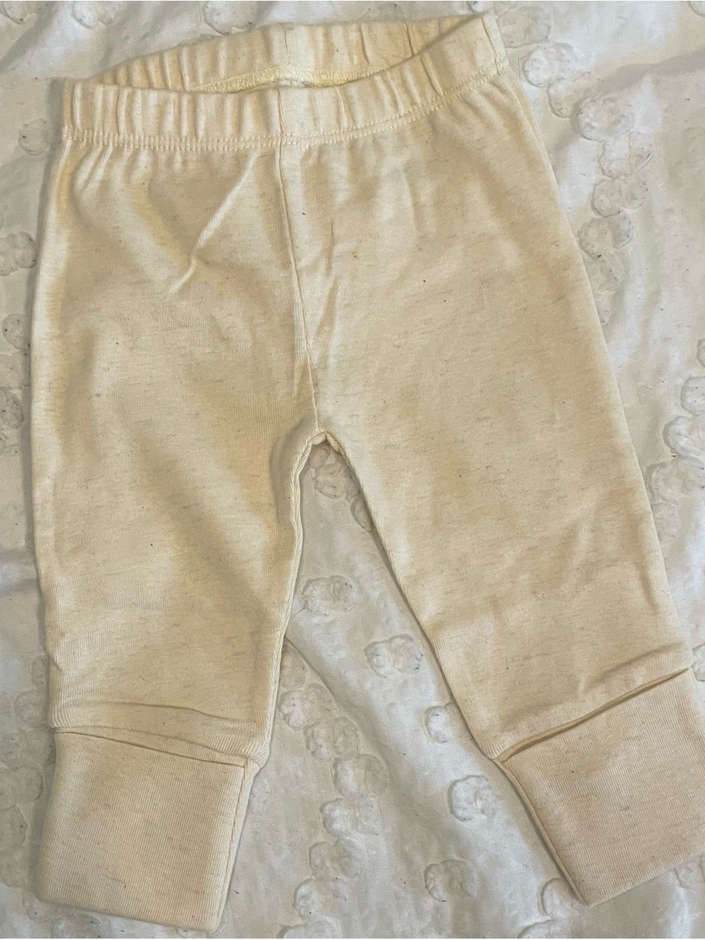Monica and Andy Hello Baby Pant / Yellow Heather/ 3-6m / Organic Cotton